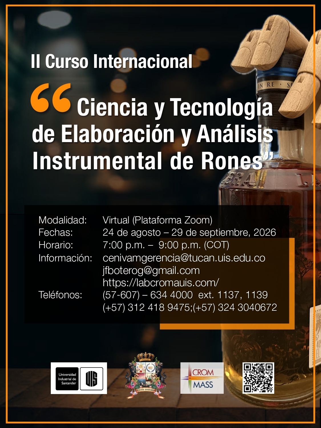 Curso internacional “Ciencia y tecnología de elaboración y Análisis Instrumental de rones”